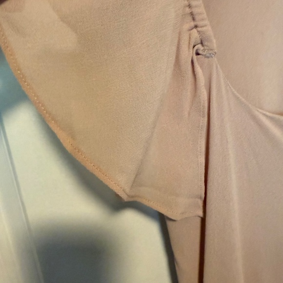 Reformation Ferrara Champagne Ruffle-Trimmed Crepe Maxi Dress Size 4 - Picture 10 of 15